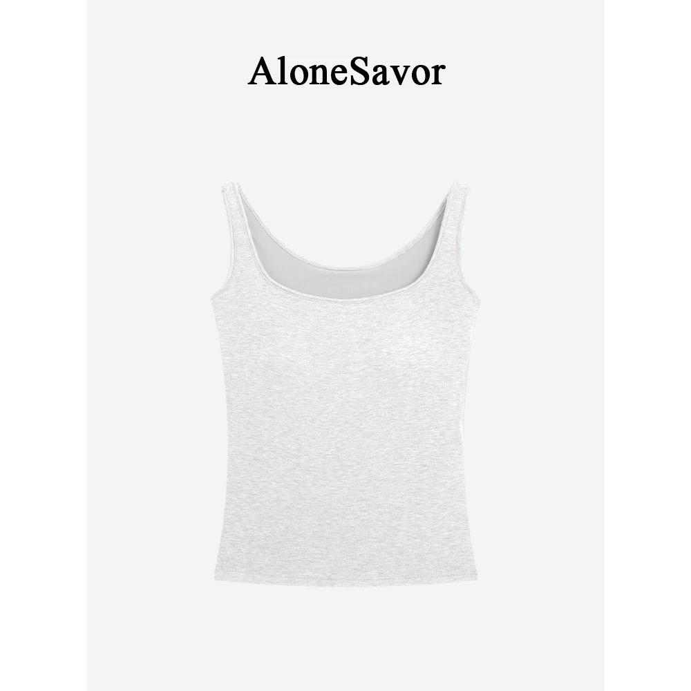 【ALONE SAVOR】龍喜儿轻色马卡龙 时尚简约桑蚕丝吊带M993