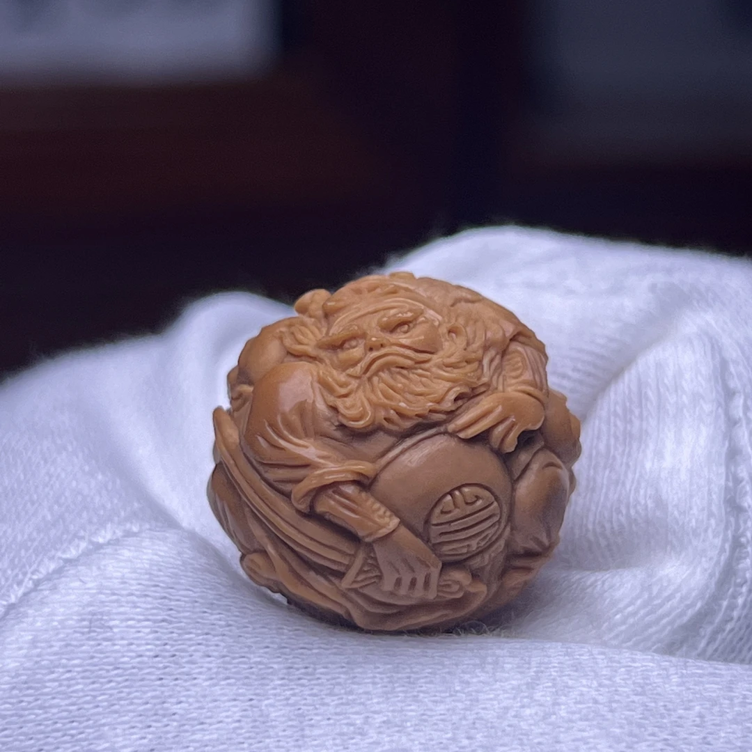 『精修钟馗嫁妹』猴头核桃单颗雕刻配饰挂件礼物全品有正常封口线