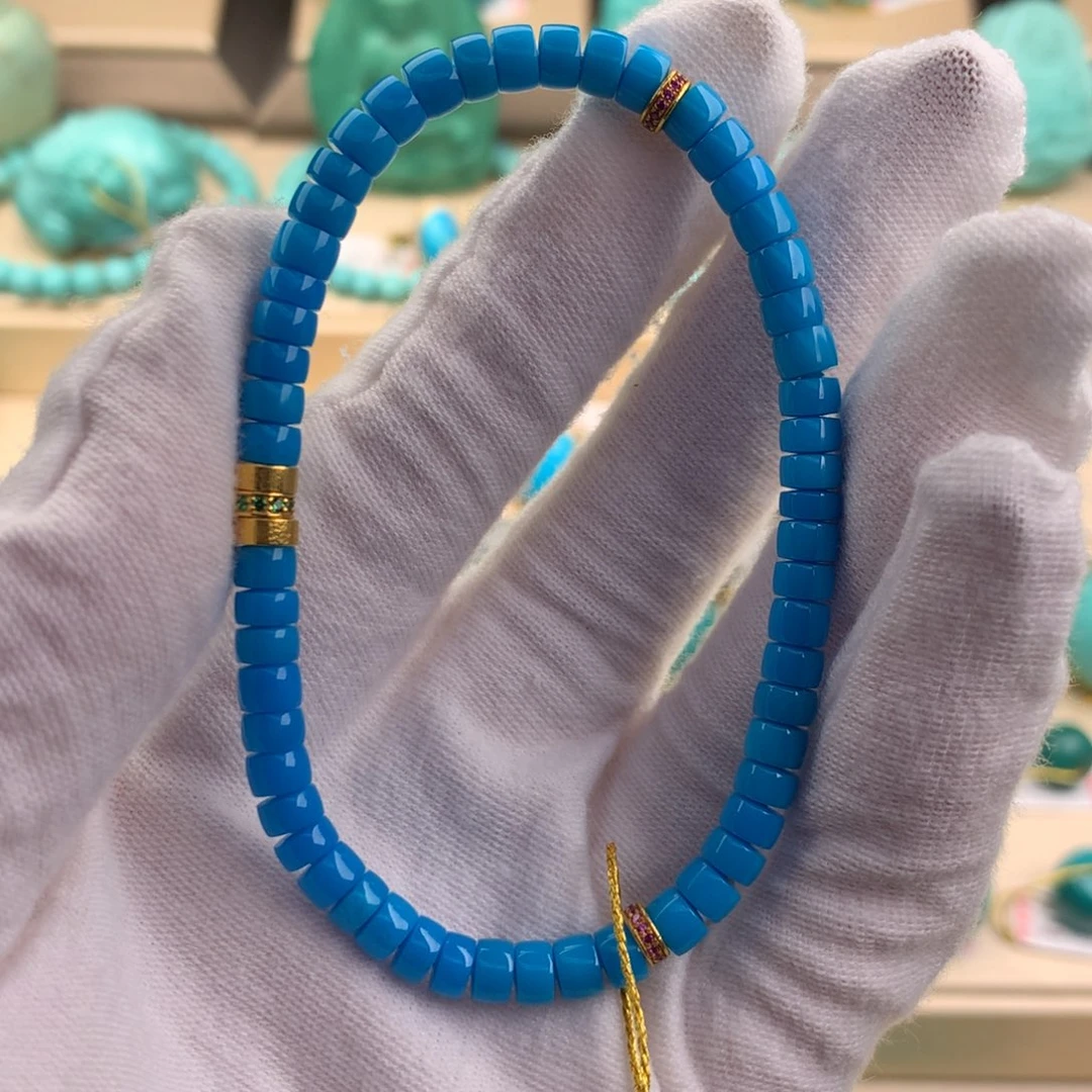 绿松石珠宝奇石18K金镶嵌