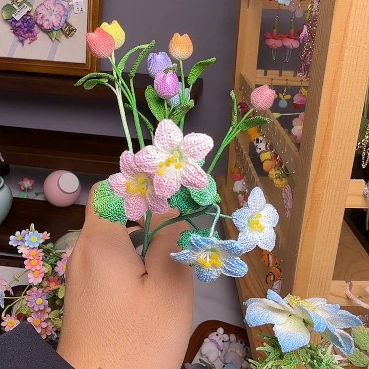 布艺非金属花枝风铃草郁金香