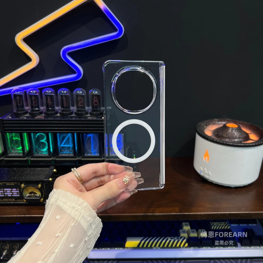 适用于oppofindn5手机壳折叠屏findn5透明超薄中轴后壳磁吸保护套