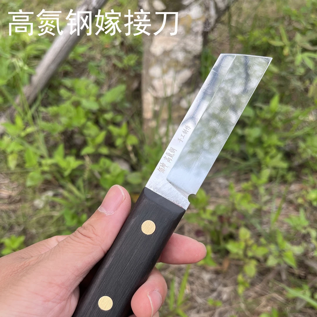 佰坤高氮钢大号黑色直柄尖头嫁接刀 不易生锈耐用园林果树芽接刀