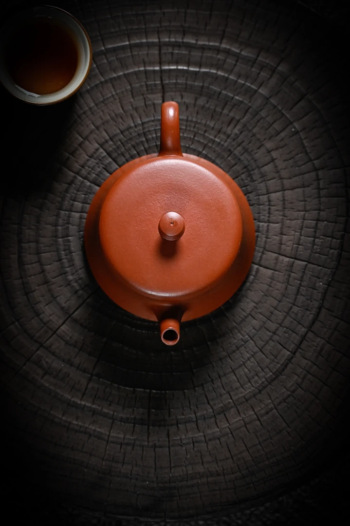 微瑕打窝款【朱泥·小云柱壶】老林出品原矿紫砂壶朱泥云柱120毫升