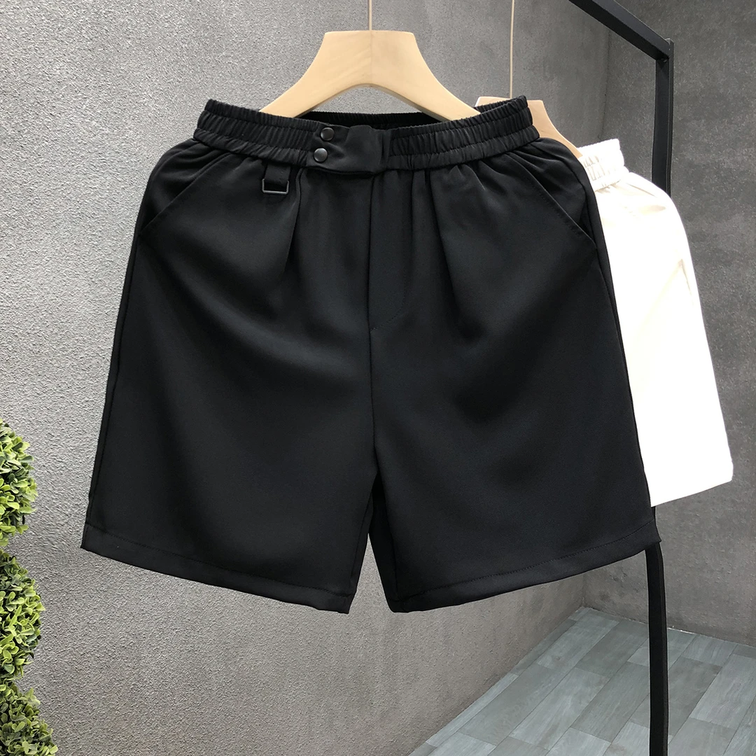 时装垂感白色短裤男潮牌痞帅五分裤2025夏季新款男士休闲西装