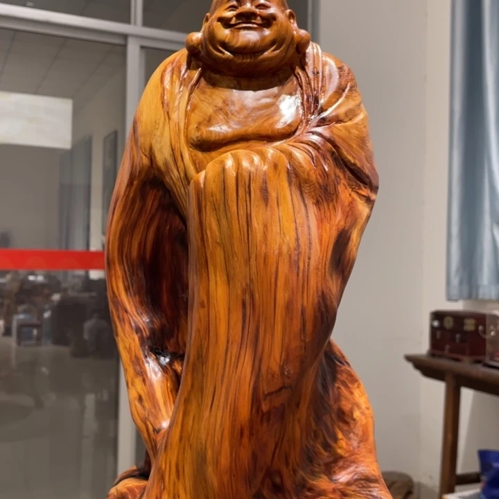 金***九柏木（崖柏）弥勒摆件
