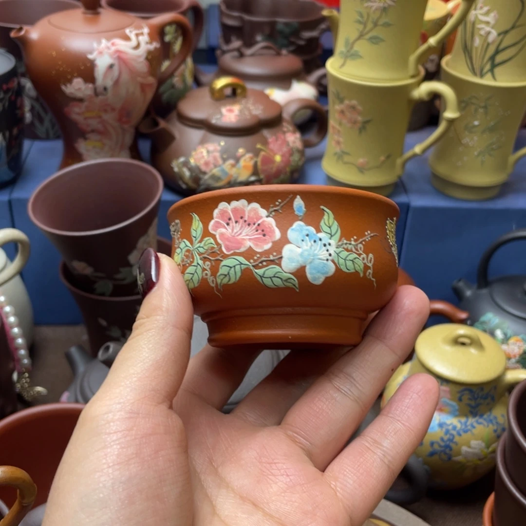 茶杯红泥紫砂主人杯100cc