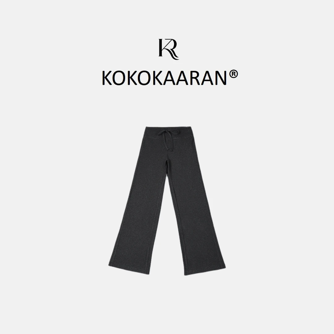 kokokaaran/可可咔伦 【面膜裤】极简松紧腰垂感超薄直筒裤250534
