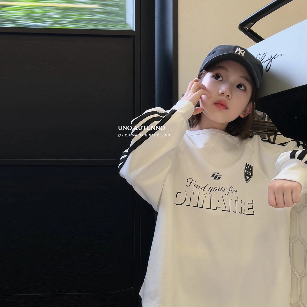现货「UNO AUTUNNO」【很有范】冰氧潮棉女中大童字母上衣GQ1632