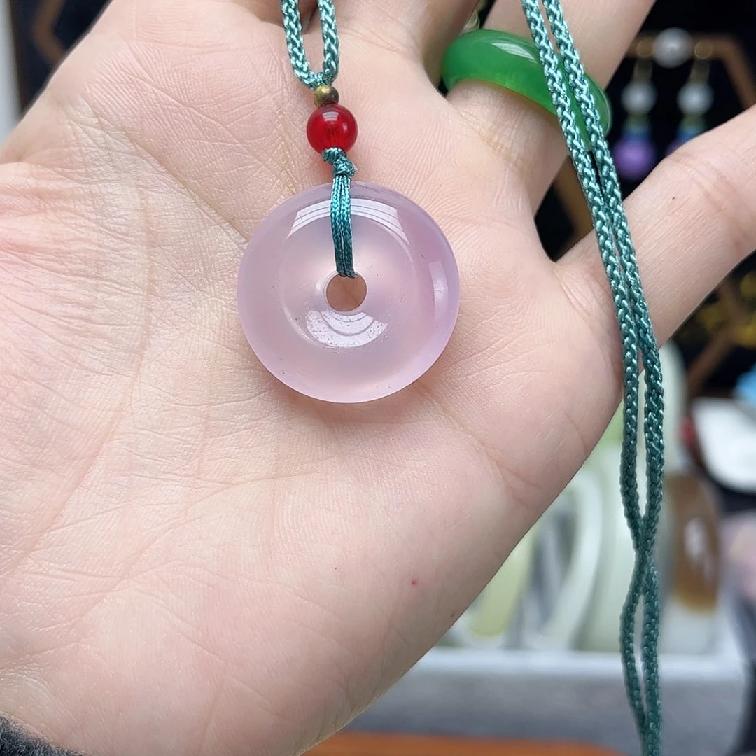 翡翠未镶嵌颈饰圆紫