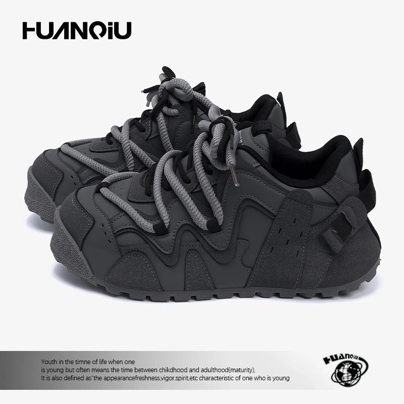 环球休闲板鞋男2025新款秋季老爹鞋男潮流百搭韩版男鞋复古面包鞋