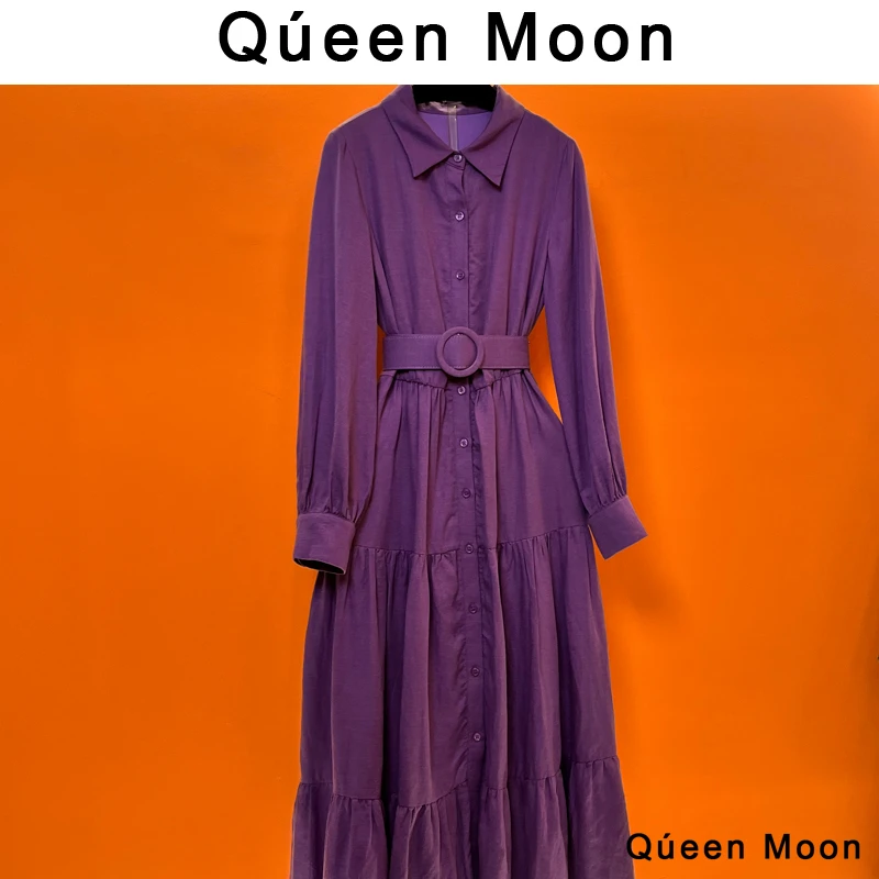 编码A52【QúeenMoon】经典轻奢百搭气质连衣裙拼接长裙女(定制女装)