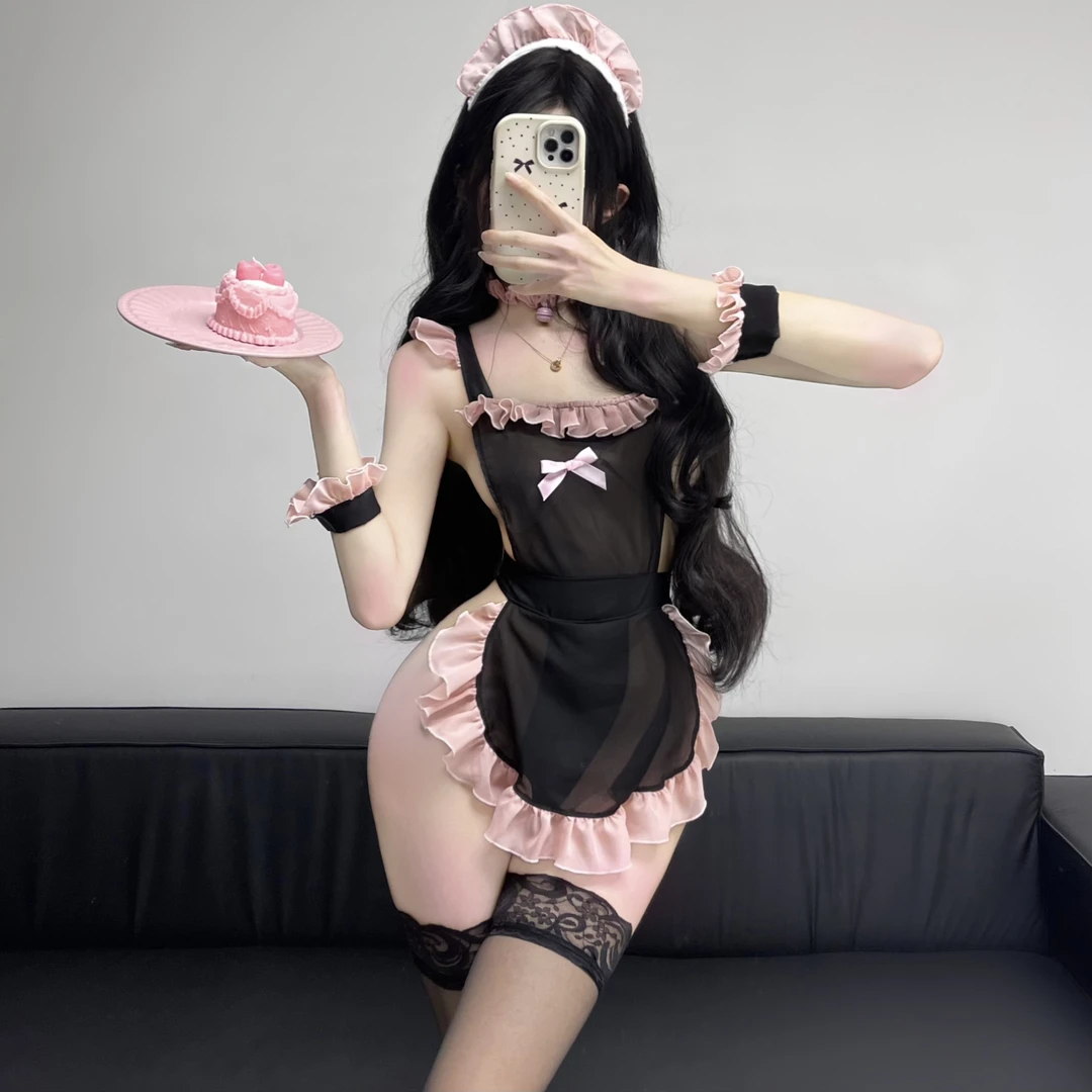 月夜动漫女仆日系性感火辣诱惑cos纯欲甜美露背厨娘连衣裙睡衣套