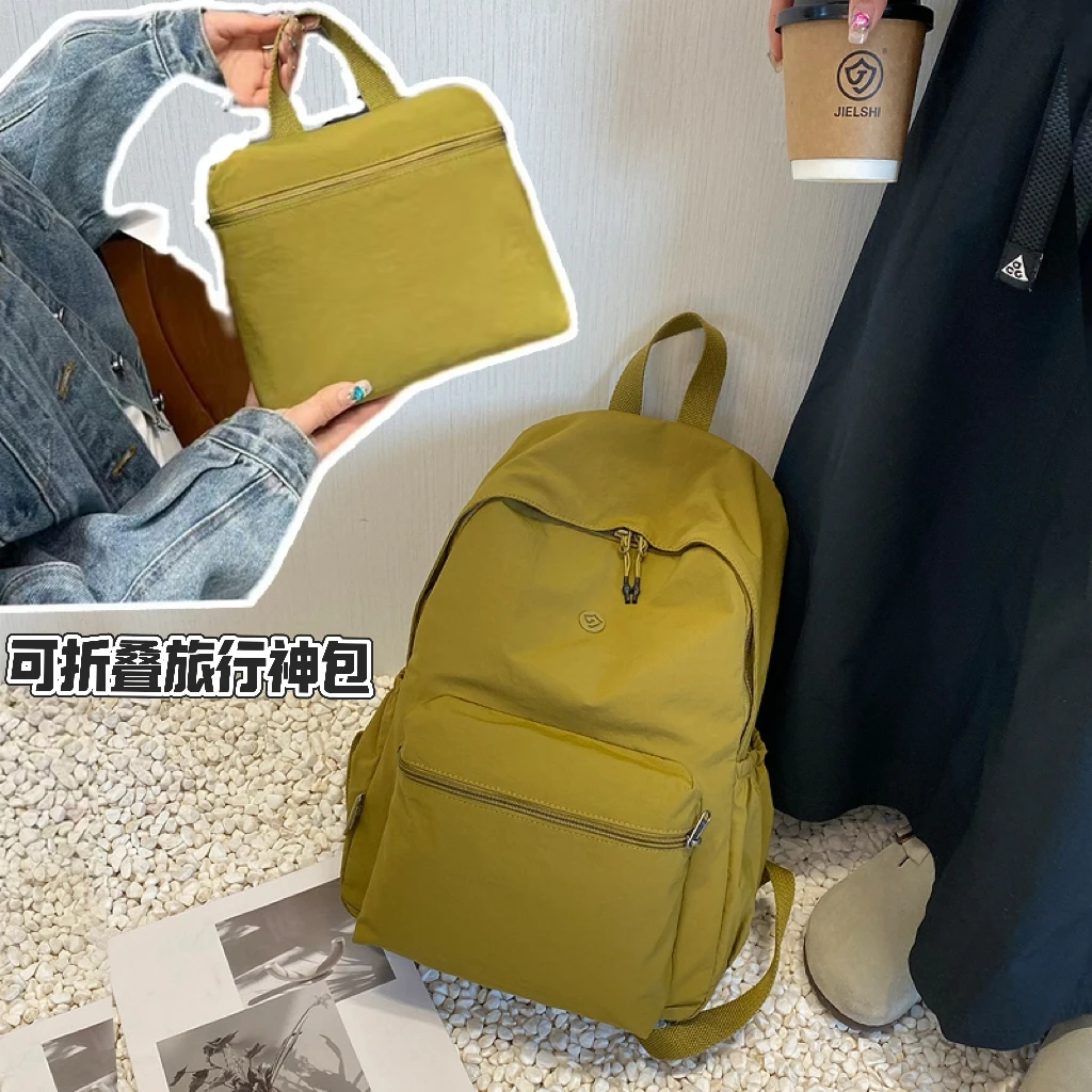 2025春夏新款旅行女包大学生大容量尼龙布包休闲双肩包背包学生包