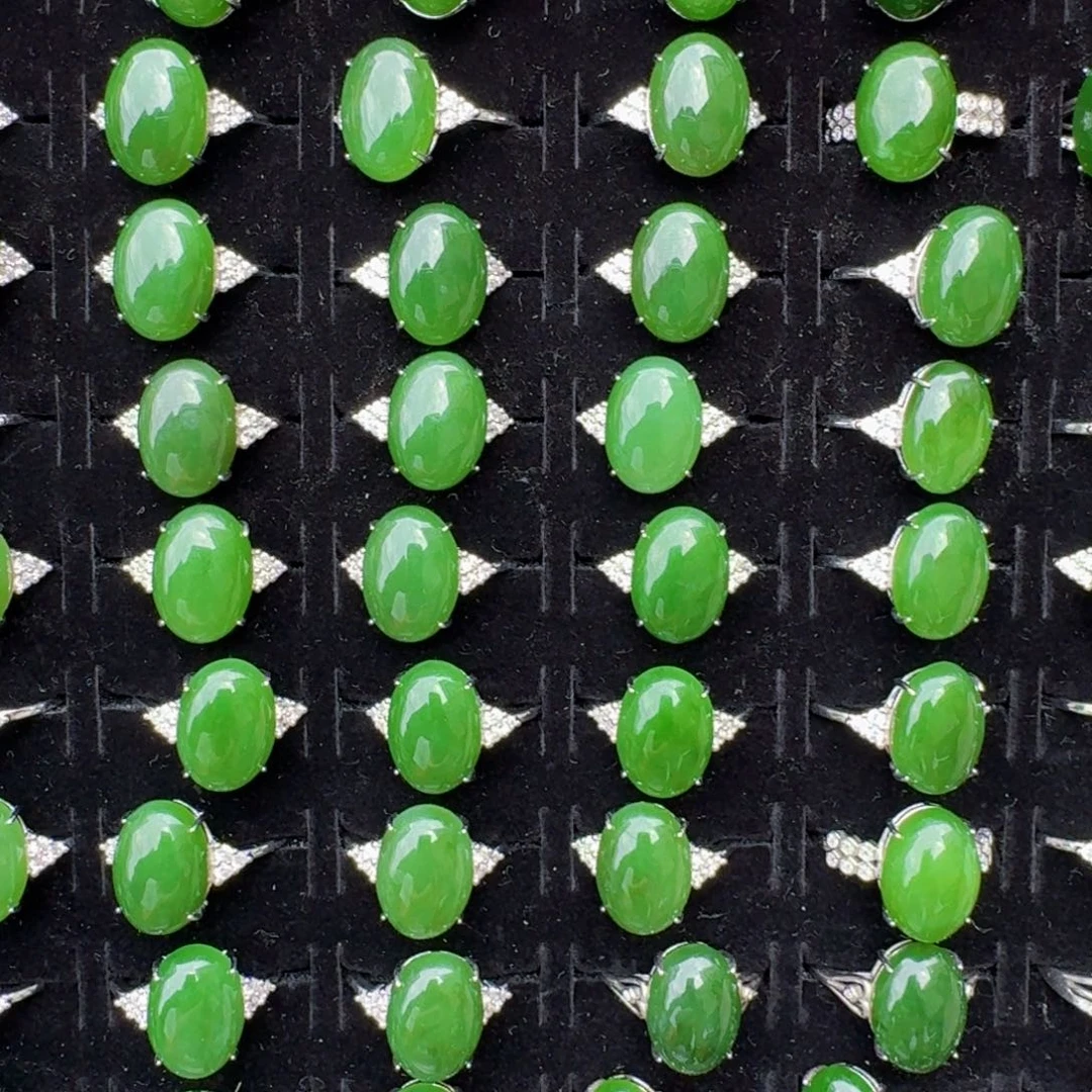 和田玉戒指银S925镶嵌多样性发货 拍一发一