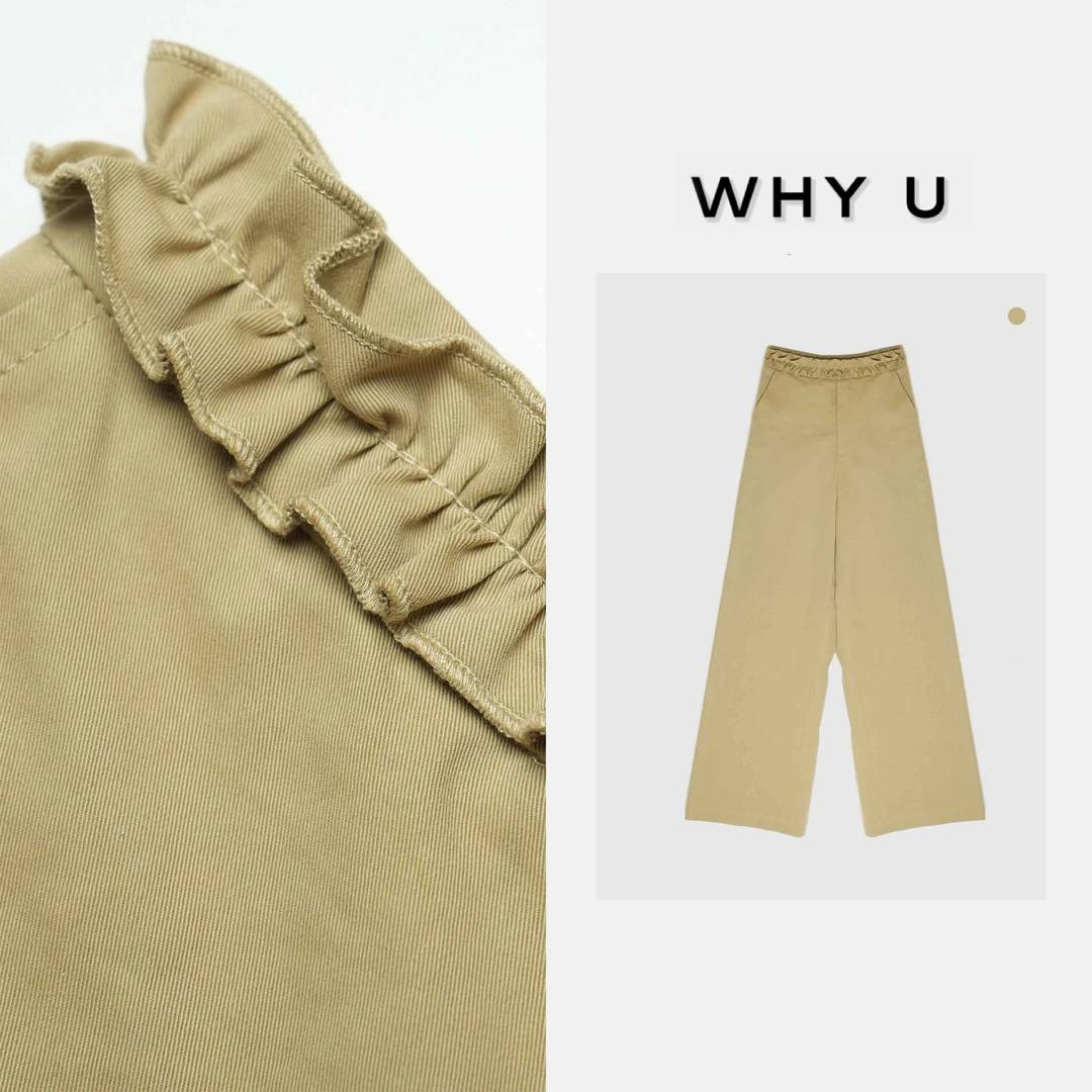 WHYU夏季新款极简风褶皱腰休闲裤子【诗拾】25SS