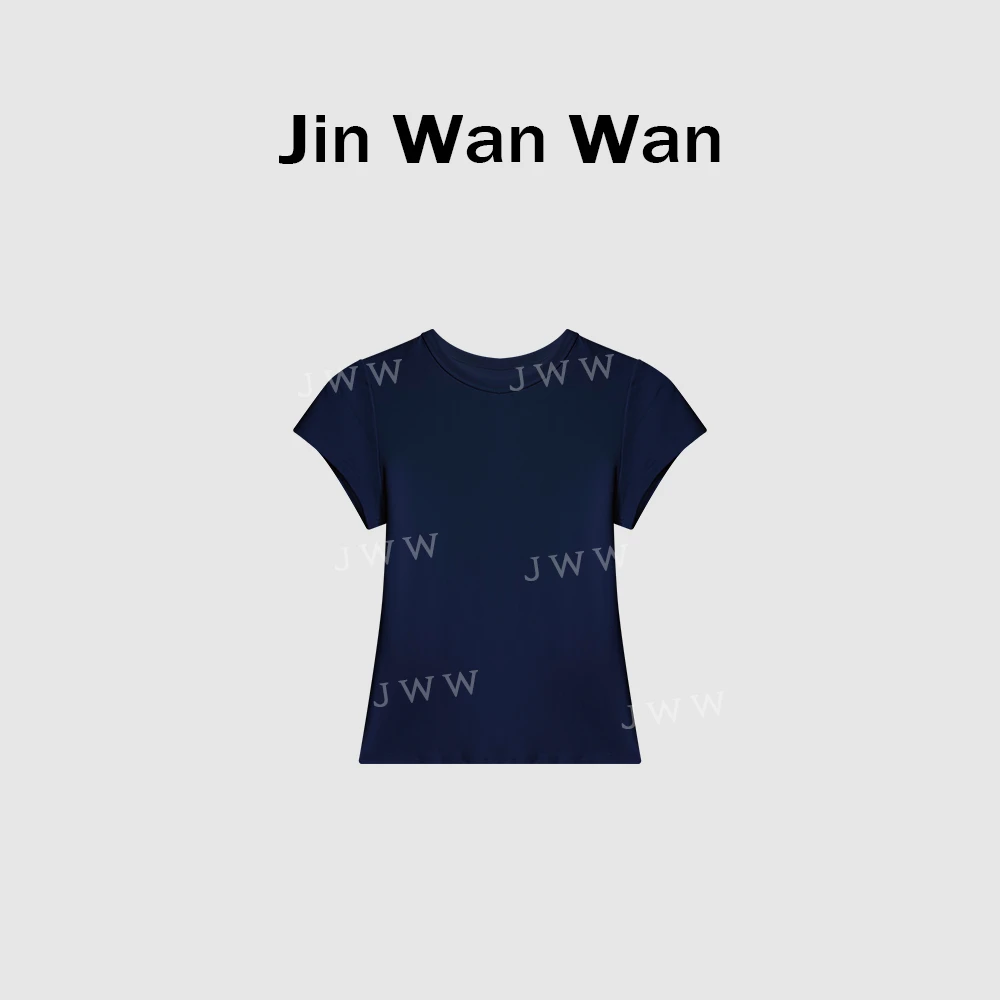 【正版小t】短袖t 修身基础短款正肩上衣