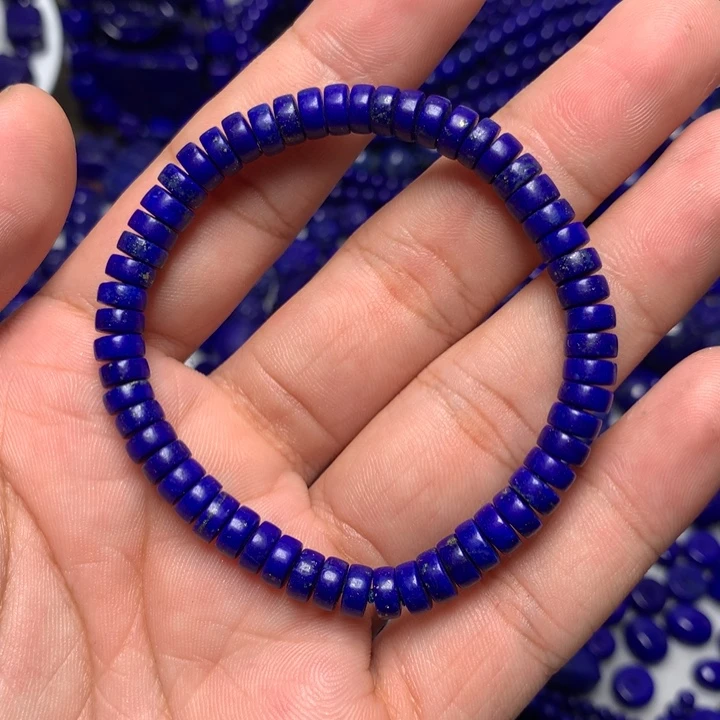 青金石未镶嵌6*3mm药片手串