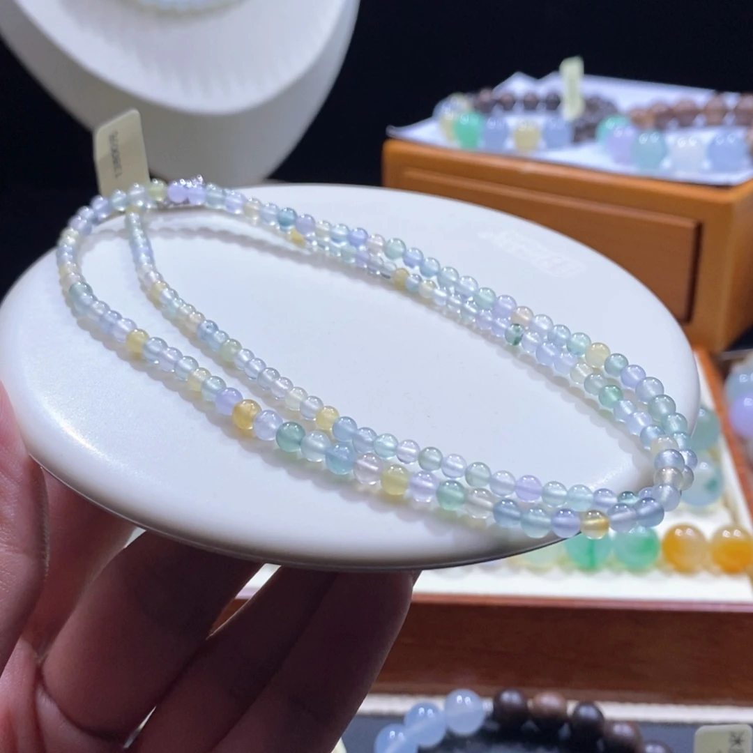 吊坠(不含链)未镶嵌翡翠糖果色小米珠项链