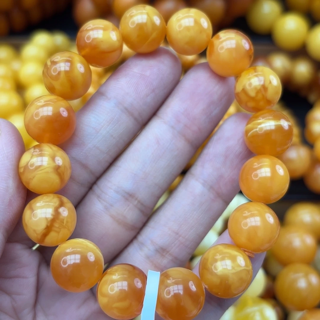 琥珀未镶嵌手链蜜蜡