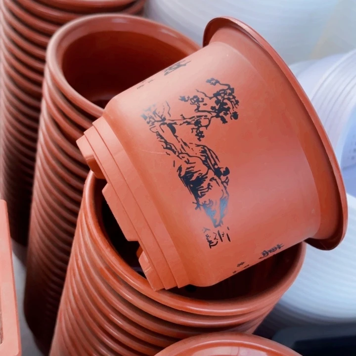 16公分红圆盆12个