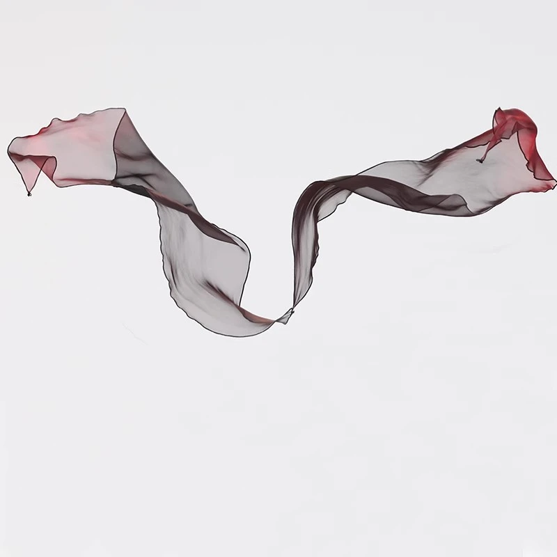 芙帛古典舞蹈服装古风飘逸开衫上衣长款交领黑色纱衣配饰飘片腰封