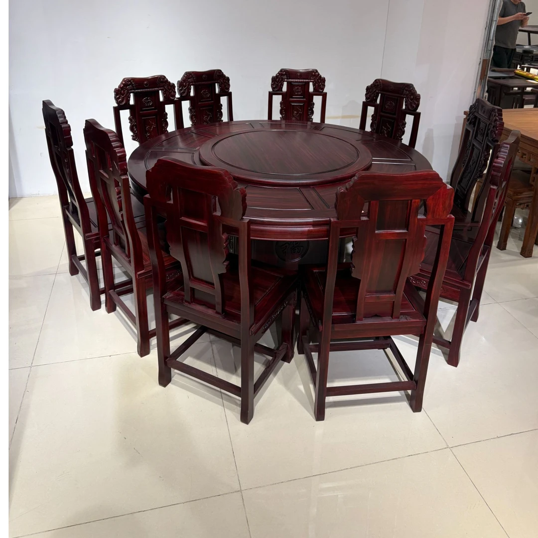 南美酸枝1米58圆台十一件套