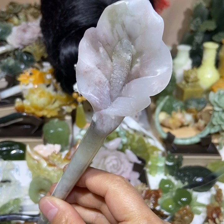 蛇纹石玉未镶嵌发饰