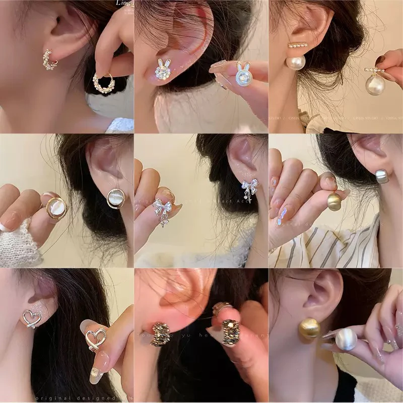 铜合金琉璃耳饰 女甜美耳饰简约网红耳钉甜美风