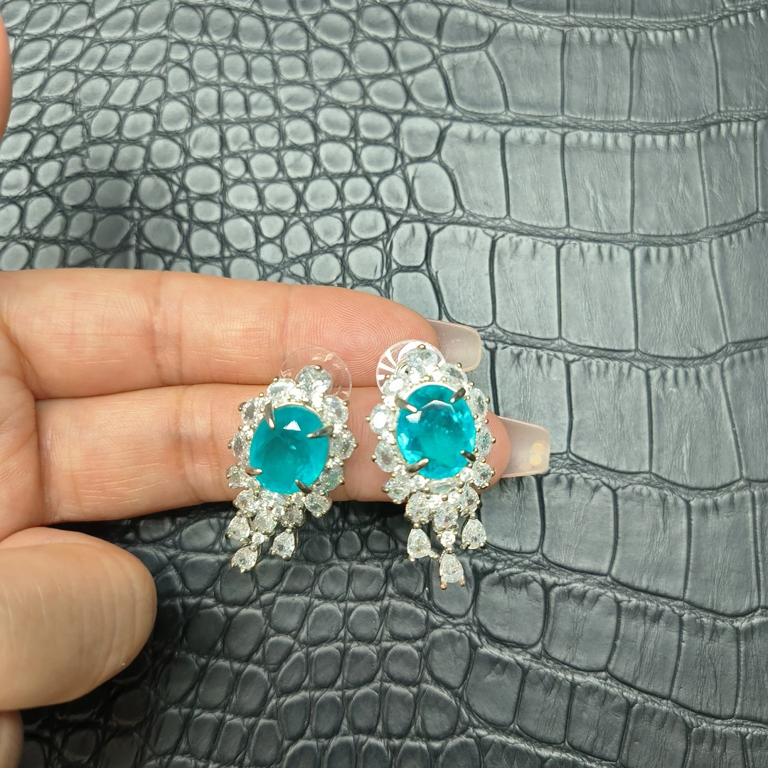 合成水晶轻奢帕拉伊巴耳钉34