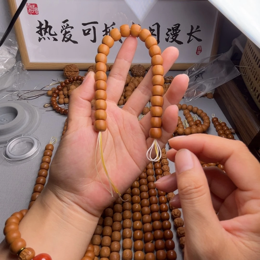 猴头核桃手串直切微瑕原皮原色