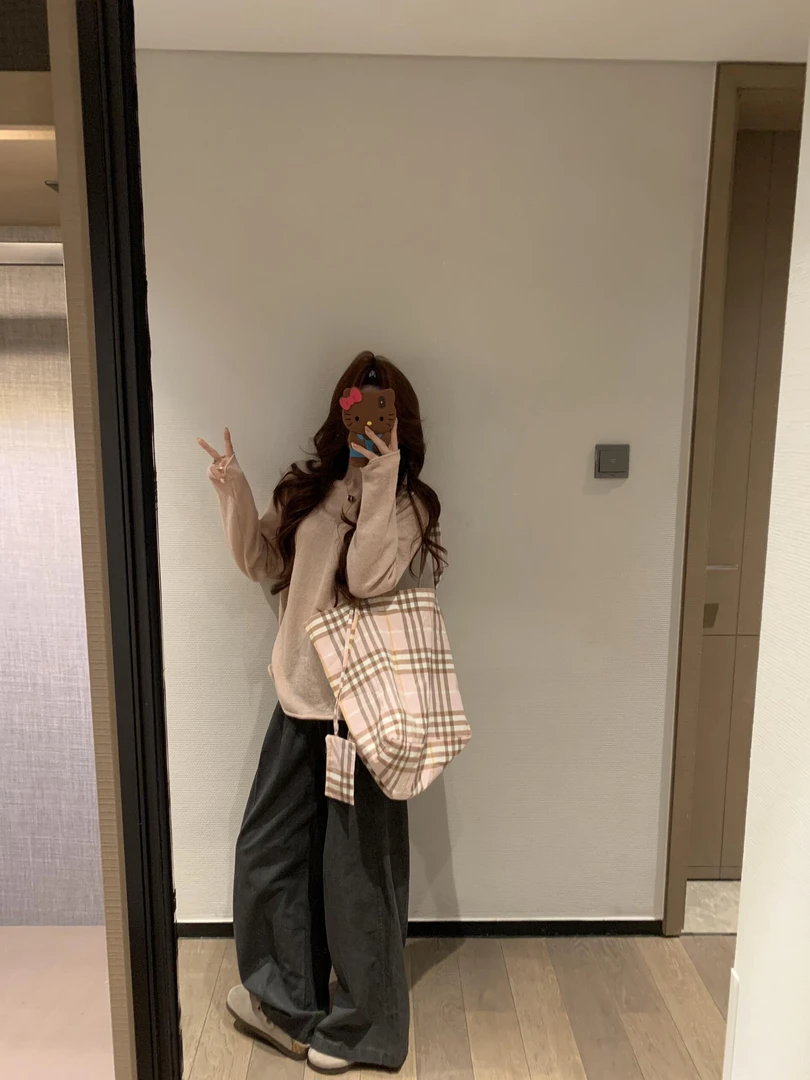 【柔柔】秋季INS风慵懒风时尚套装长袖针织直筒长裤套装减龄