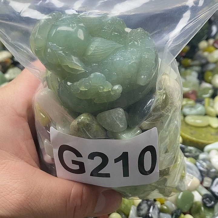 岫玉鱼缸石未镶嵌