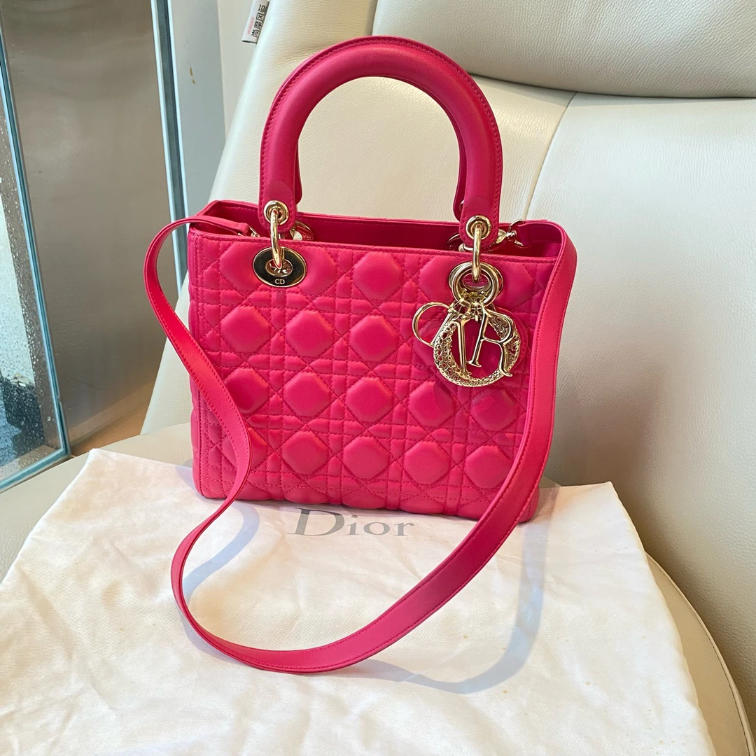 99新 DIOR/迪奥 Dior迪奥 戴妃五格玫红色 12年