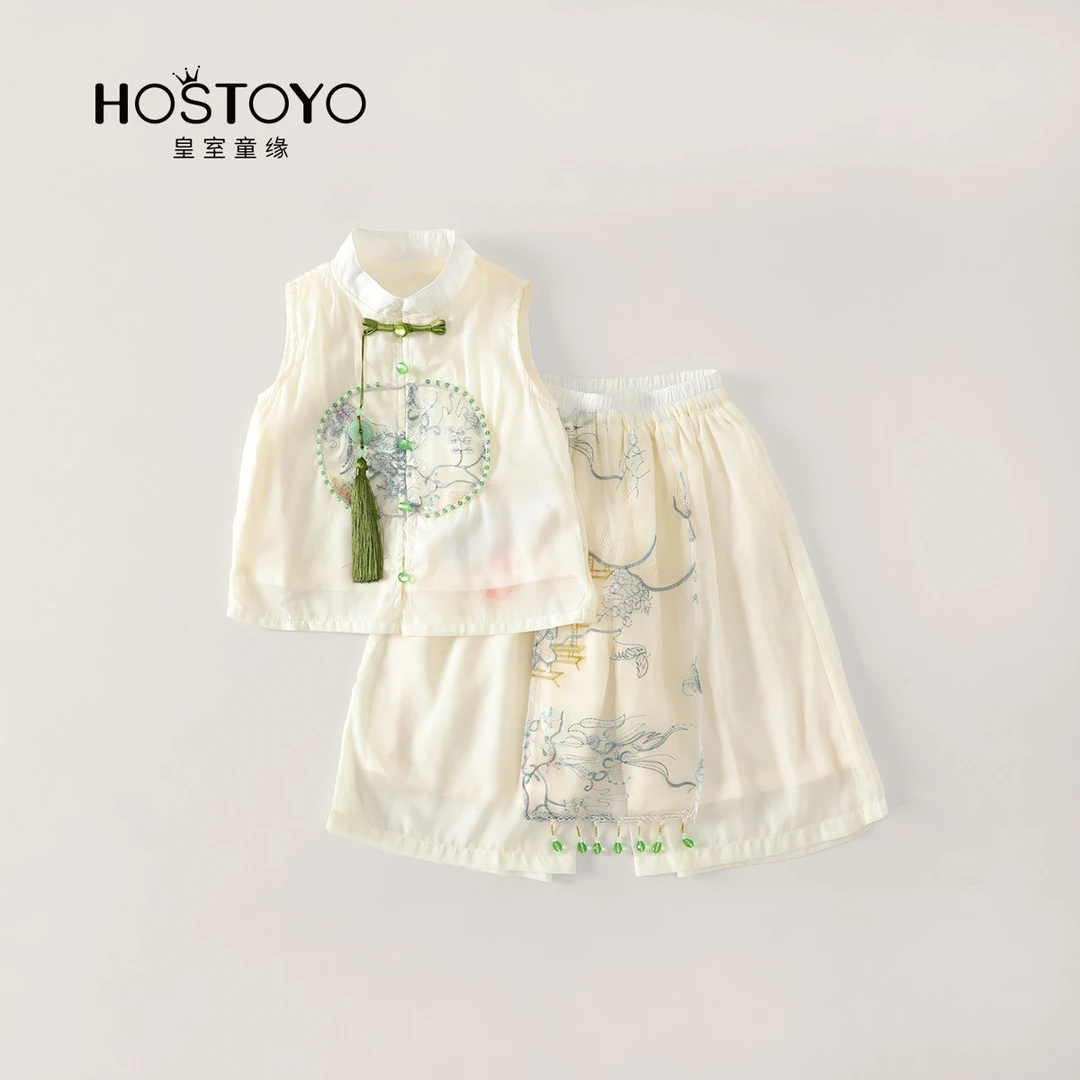 【皇室童缘】2025夏季新中式国风刺绣山水画休闲套装17630578040