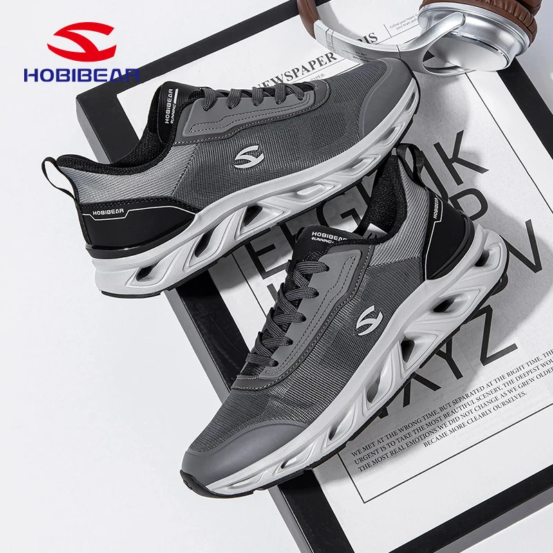 HOBIBEAR男子运动健步鞋舒适潮流软底跑鞋轻质耐磨减震