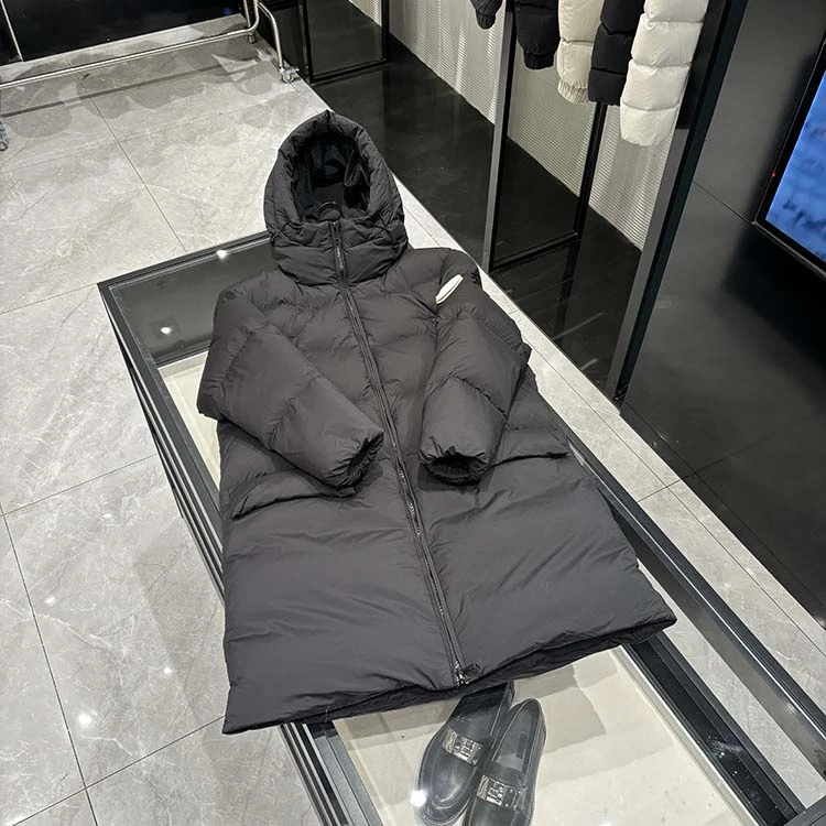 25年秋冬新款 时尚中长款过膝百塔连帽休闲女款羽绒服-8854