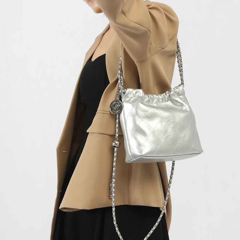 垃圾袋包高级感包包女2025新款单肩腋下包时尚百搭菱格链条JT7171