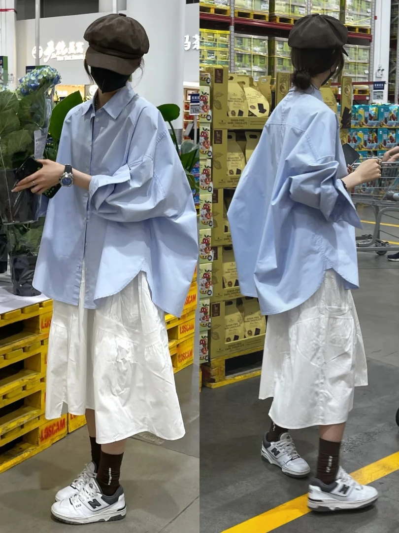 MIKA 25春夏新品青少年宽松大版潮流韩系纯棉衬衫外套