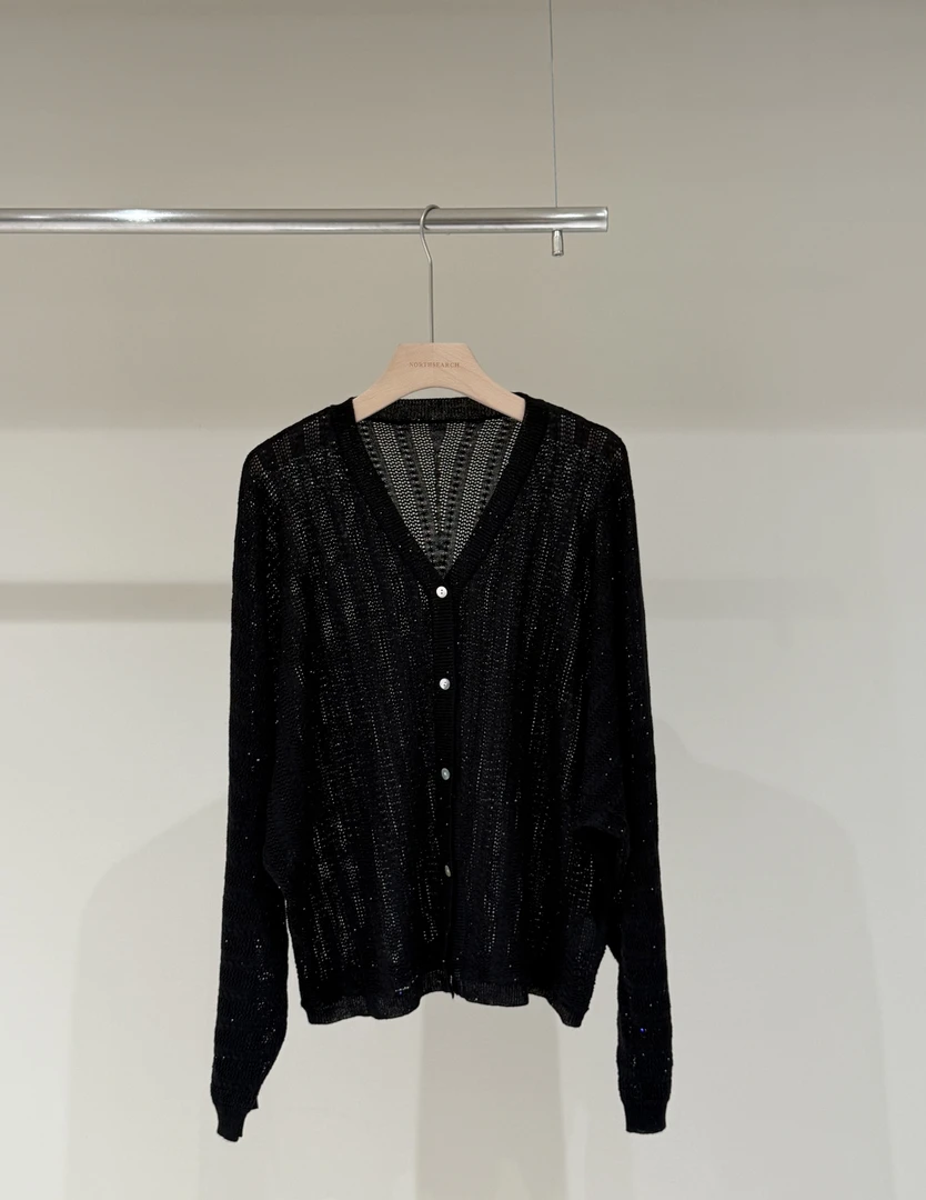 【北觅】慵懒感珠片针织防晒温柔开衫气质长袖时尚百搭镂空