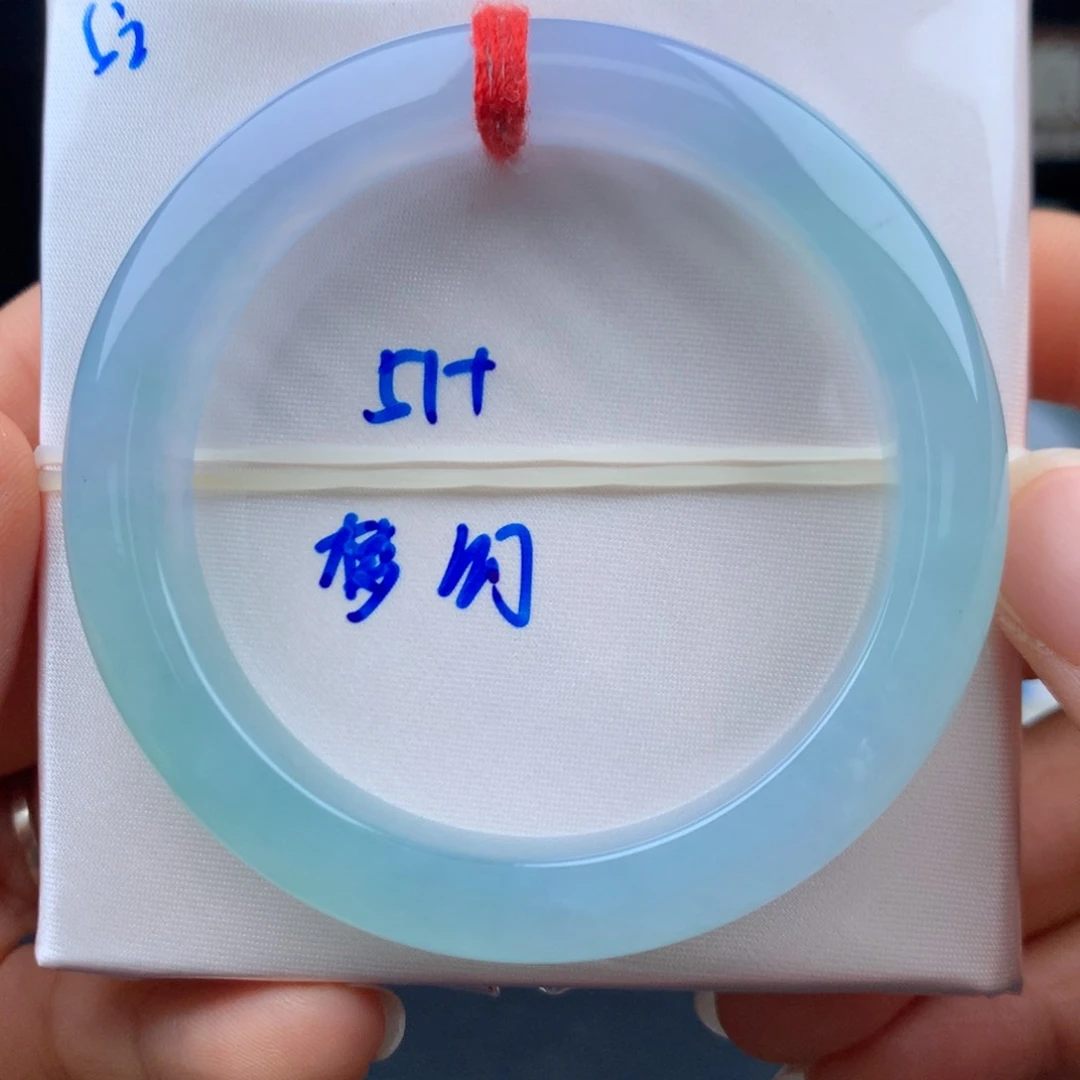 翡翠手镯未镶嵌冰蓝紫梦幻仙女镯0毛孔