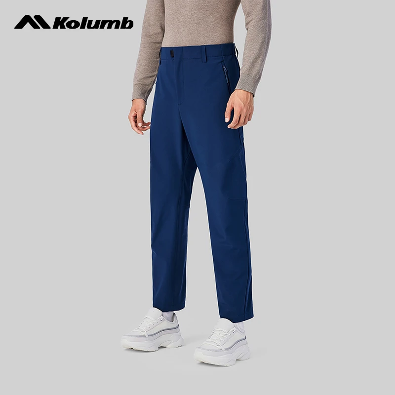 kolumb/哥仑步硬壳长裤四面弹梭织裤防泼水一片裁男裤弹力休闲裤