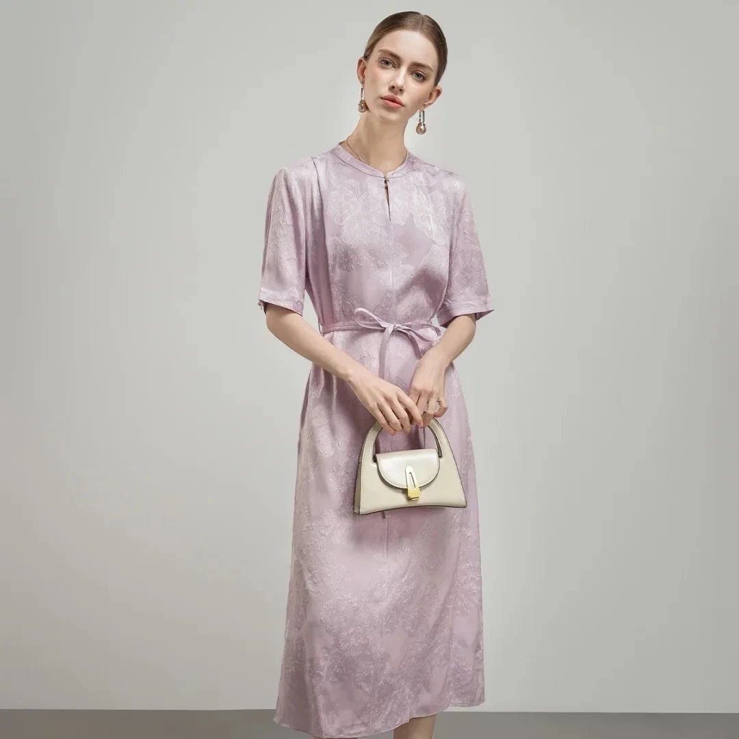 91.8%冠乐绉桑蚕丝宽松连衣裙气质轻奢显瘦时尚8255292