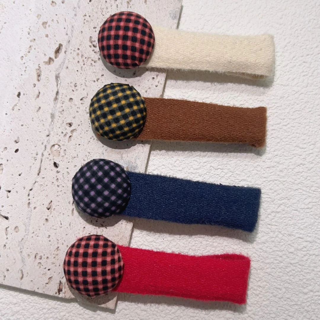 MY SISTERS韩饰英伦风复古格子球鸭嘴夹S010804