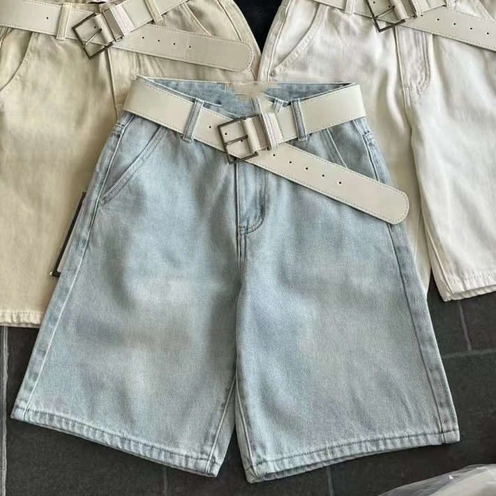 高腰五分裤夏季ins裤子复古极简风中裤只余小号