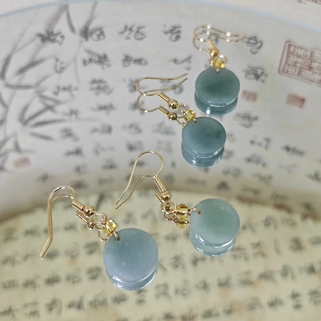 天然翡翠  新中式经典无事牌耳坠  多样性发货拍一发一 F137