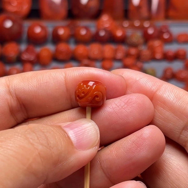南红玛瑙未镶嵌配饰赤龙老型11.8mm