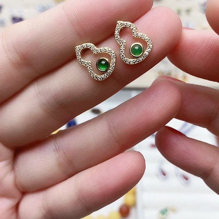 翡翠耳饰未镶嵌耳钉316
