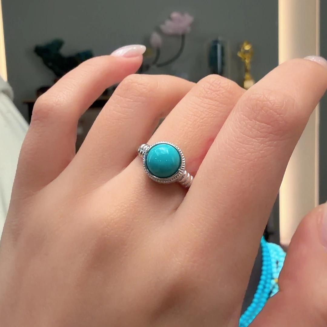 绿松石银S925镶嵌颈饰