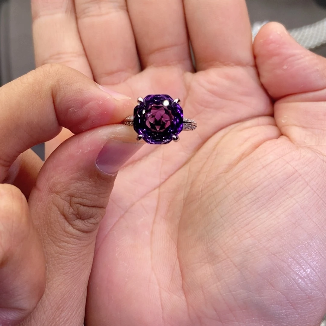 水晶戒指银S925镶嵌F****A