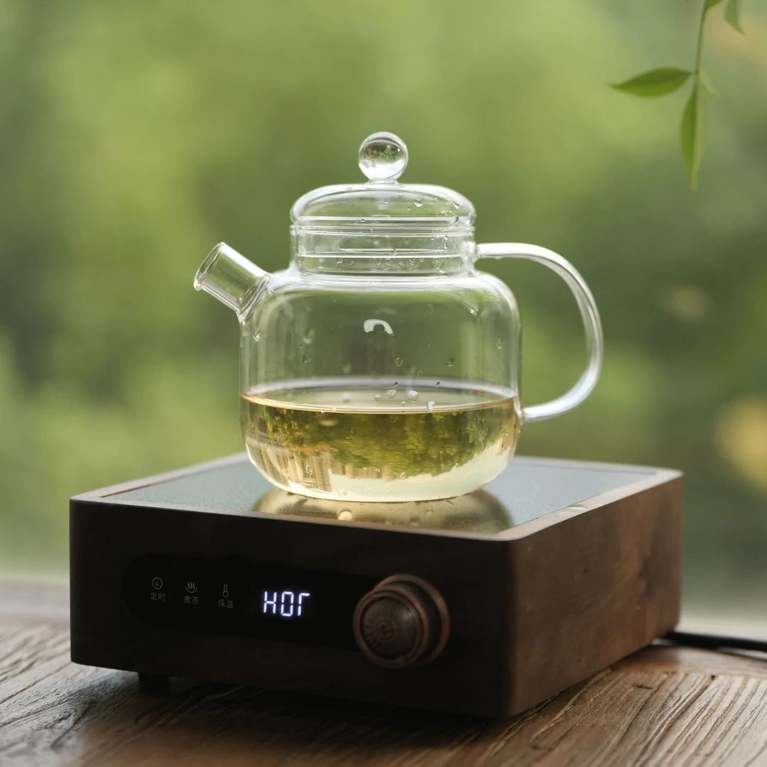 【岚酌智选】高硼硅玻璃耐热大容量过滤泡茶壶小清新双盖款嘟嘟壶